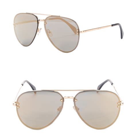 CELINE Acetate Mirror Aviator Sunglasses CL41391/S Gold Grey 